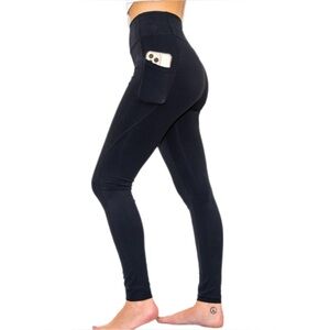 STRETCH Black High-Waisted Leggings with side pockets (S,M,L)